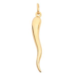 14K Yellow Gold Cornicello Italian Horn Pendant